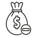 Money bag service icon outline vector. Error card