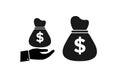 Money Bag. Simple icon set. Flat style element for graphic design. Vector EPS10 illustration. Royalty Free Stock Photo