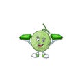 With money bag sweet melon fruit character mascot shape
