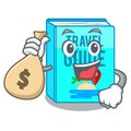 With money bag travel guide book the shape mascot Royalty Free Stock Photo