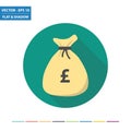 Money bag - UK pound flat icon