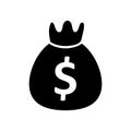 Money bag vector icon Royalty Free Stock Photo