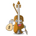 With money bag violin in the a character shape