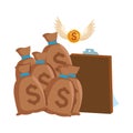 Money bags and clipboard icon