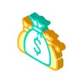 Money bags isometric icon vector isolated illustration Royalty Free Stock Photo