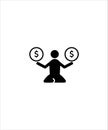 Money balance flat icon,man with money icon.