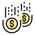 Money bankrupt icon color outline vector Royalty Free Stock Photo