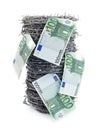 Money on barbed wire Royalty Free Stock Photo