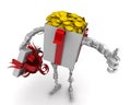 Money - the best gift. Concept with Russian rubles Royalty Free Stock Photo