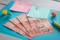 Bolivia money, Banknotes 100 bolivianos with blank note cards