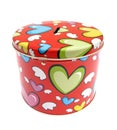 Money box with colorful hearts