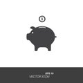 Money box icon in flat style isolated on white background.