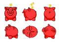 Money box pig saving money. Royalty Free Stock Photo