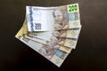 Money in Brazil. 200 Brazilian banknotes ReaÃÂ­s Real R$ BRL