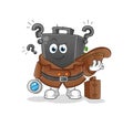 Money briefcase detective vector. cartoon character Royalty Free Stock Photo