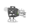 Money briefcase very pissed off illustration. character vector