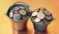 Money Buckets with Coins: A Visual Guide to Budgeting