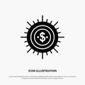 Money, Budget, Cash, Finance, Flow, Spend, Ways solid Glyph Icon vector Royalty Free Stock Photo