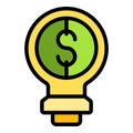 Money bulb icon vector flat