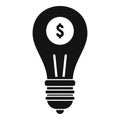 Money bulb idea icon, simple style Royalty Free Stock Photo