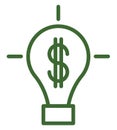 Money bulb, icon