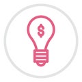 Money bulb, icon