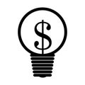 Money bulb isolated icon