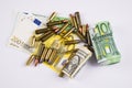 Money and bullets5 Royalty Free Stock Photo