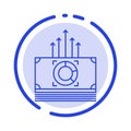 Money, Bundle, Bucks, Transfer Blue Dotted Line Line Icon Royalty Free Stock Photo