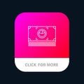 Money, Bundle, Cash, Dollar Mobile App Button. Android and IOS Line Version