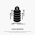 Money, Bundle, Transfer, Coins solid Glyph Icon vector Royalty Free Stock Photo