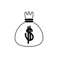 Money business financial bag bank inverst line style icon