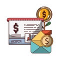 Money business financial email plant coin growth report