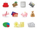 Money and business icons Royalty Free Stock Photo