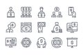 Money and business people services related line icon set. Royalty Free Stock Photo