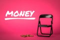 Money. Business, profit and investment concept. Text on a pink background Royalty Free Stock Photo