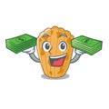 With money cake madeleine character a homemade traditional Royalty Free Stock Photo