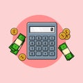 Money calculation with calculator, Finance