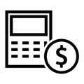 Money calculation icon vector. Budget banking illustration logo. Financial payment symbol.