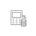 Money calculation line icon.