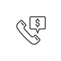 Money call outline icon