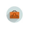 money case colorful flat icon. briefcase flat icon Royalty Free Stock Photo