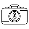 Money case credit icon outline vector. Finance support