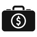 Money case credit icon simple vector. Finance support