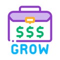 Money case growing money icon vector outline illustration