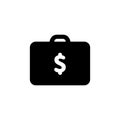 Money case icon flat style simple vector illustration