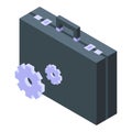 Money case icon isometric vector. Leather material