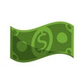 Money cash billet cartoon isolated