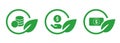 Money cash coin in green leaves circle icon set collection symbol of environment sustainable money management Royalty Free Stock Photo