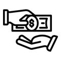 Money cash corruption icon, outline style